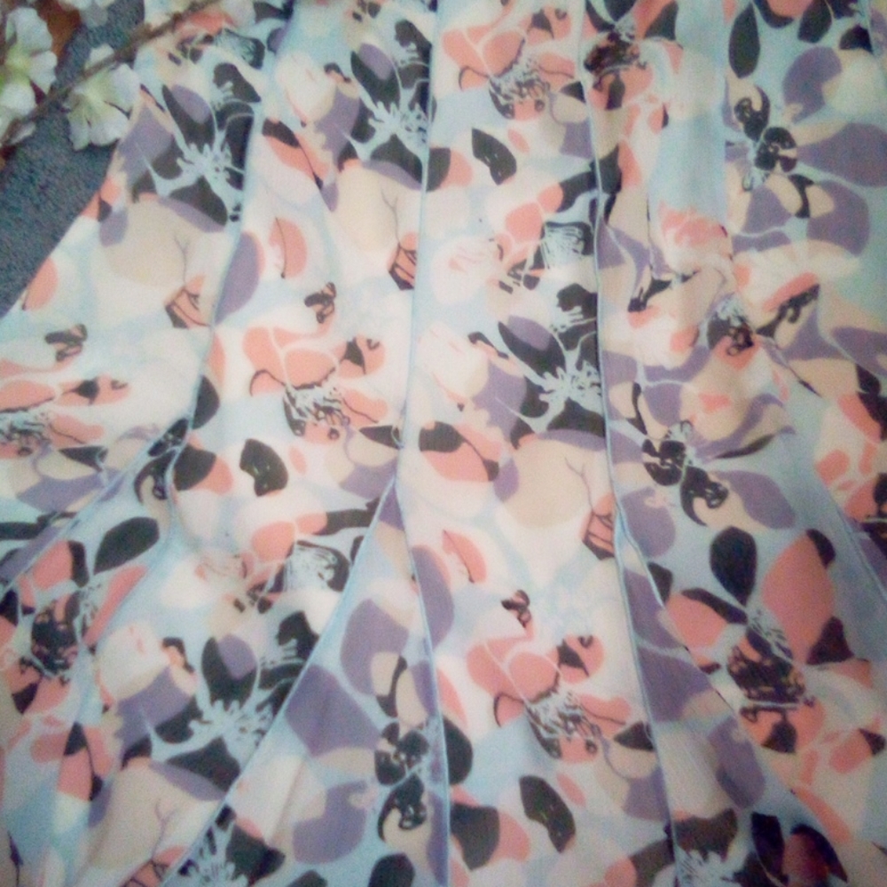 Nine West Floral sheer lined midi skirt - Picture 2 of 5